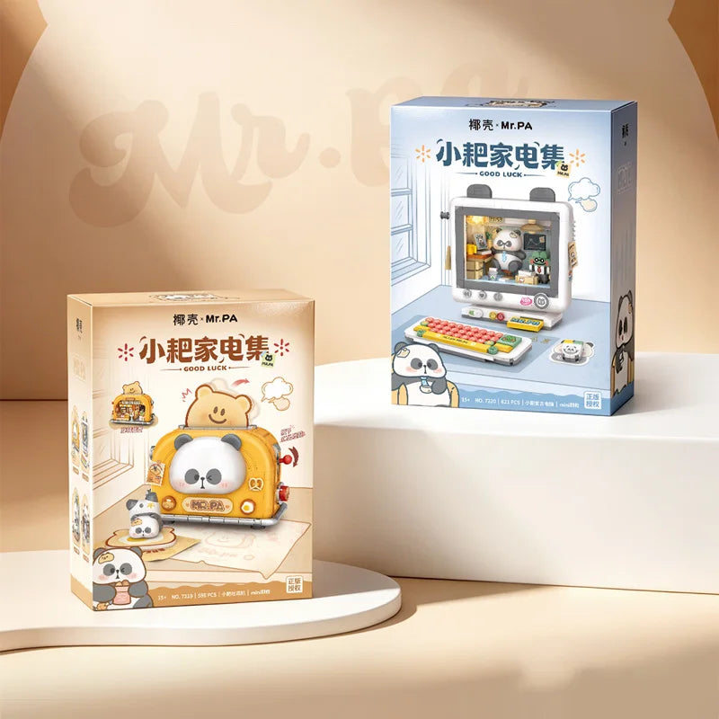 Serie de Juguetes y Electrónica Retro LOZ, Juego de Bloques de Construcción de Computadora Tostadora con Luces, Juguetes de Escritorio, Adorno, Regalo de Cumpleaños