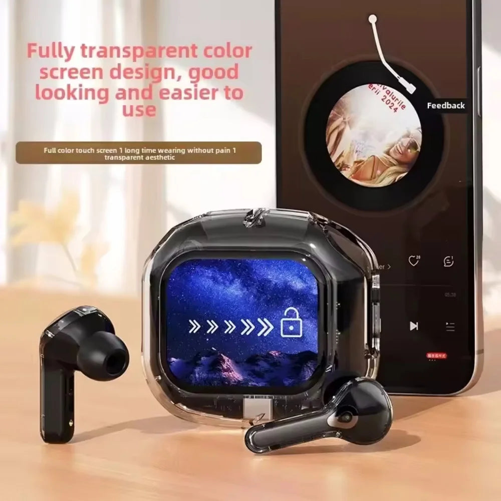 Auriculares Bluetooth TWS con Pantalla Táctil Multifunción, Auriculares Inalámbricos Inteligentes con Bluetooth, Calidad de Audio HiFi, Auriculares Empresariales