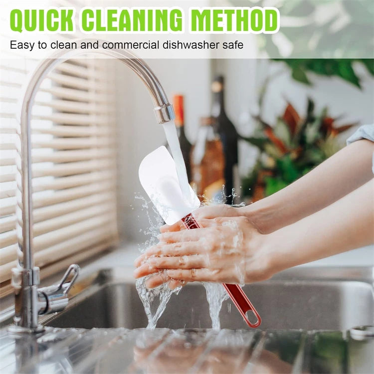 LMETJMA-espátula de goma resistente al calor, espátula de silicona antiadherente, raspadores, espátula comercial para hornear de cocina de alta temperatura JT491