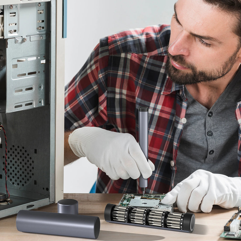 Destornillador eléctrico de precisión 62 en 1 recargable con brocas magnéticas