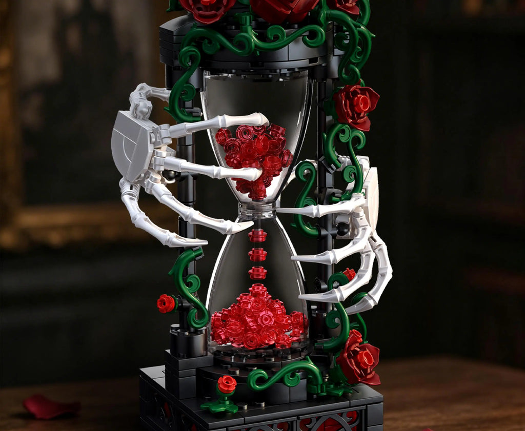 Set de Bloques de Construcción de Violín con Corona de Rosas y Cruz de la Serie Noche Gótica, Modelo MOC, Juguete de Ensamblaje, Adorno de Escritorio, Regalo de Cumpleaños