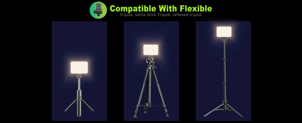 Nueva luz para selfies, 60 luces LED para teléfono, luz de relleno, 7 modos de salida, Kit de lámpara de vídeo regulable 2500K-6500K, Panel de luz bicolor CRI 97+