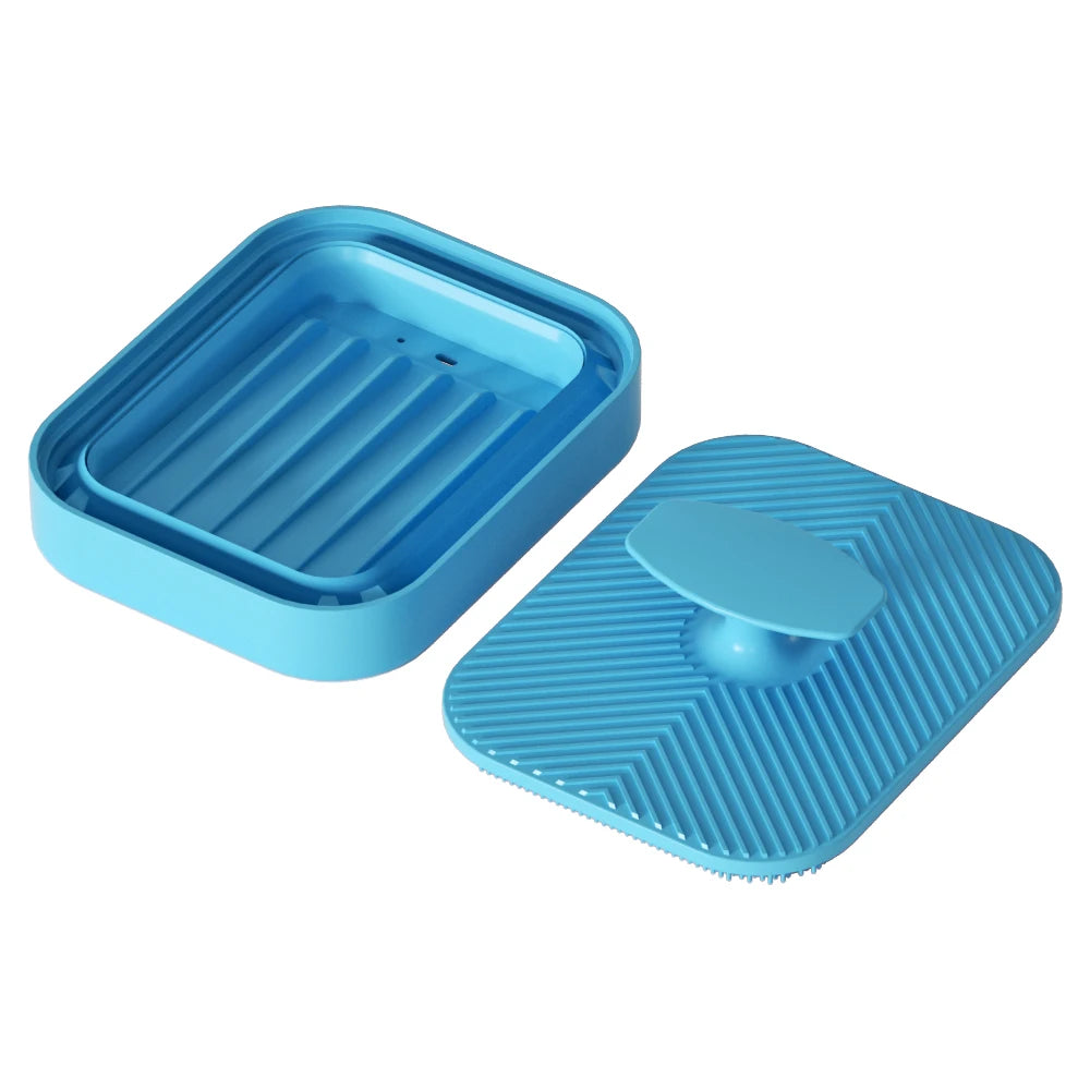 Caja de Jabón de Silicona con Cepillo Exfoliante