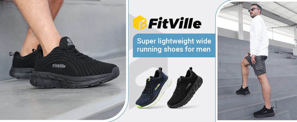 Zapatos FitVille con puntera ancha para mujer, transpirables, de ajuste amplio, ligeros para pies hinchados, con amortiguación para aliviar el dolor.