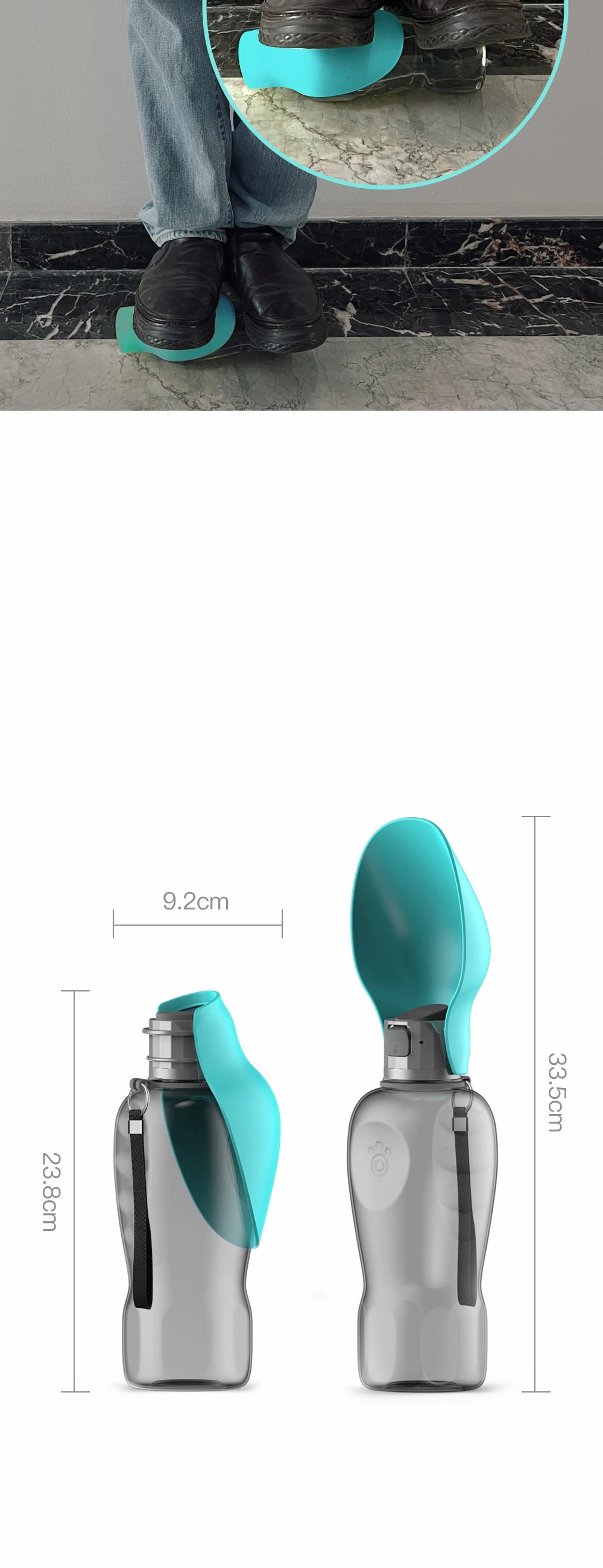 Botella de agua para perros grandes, dispensador de agua portátil de viaje para perros pequeños, medianos y grandes, cuencos para beber para mascotas, suministros alimentadores de Labrador