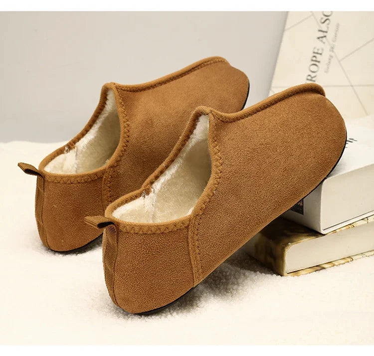 YRZL zapatos de algodón de invierno para hombre, zapatillas ligeras sin cordones cálidas, mocasines de algodón de felpa para dormitorio y hogar, zapatos cálidos de invierno Unisex