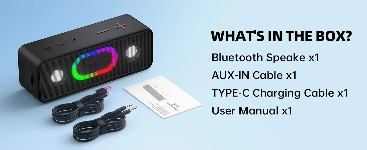 Ortizan S11 Altavoz Bluetooth Portátil con Luces LED