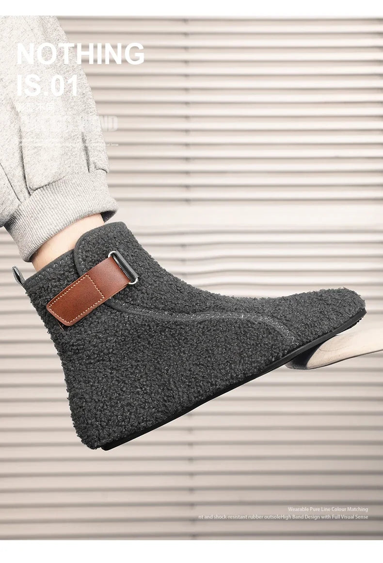 YRZL, zapatos de algodón de invierno, botines para hombre, zapatillas ligeras sin cordones cálidas, mocasines de algodón de felpa para interiores, zapatos cálidos de invierno para hombre