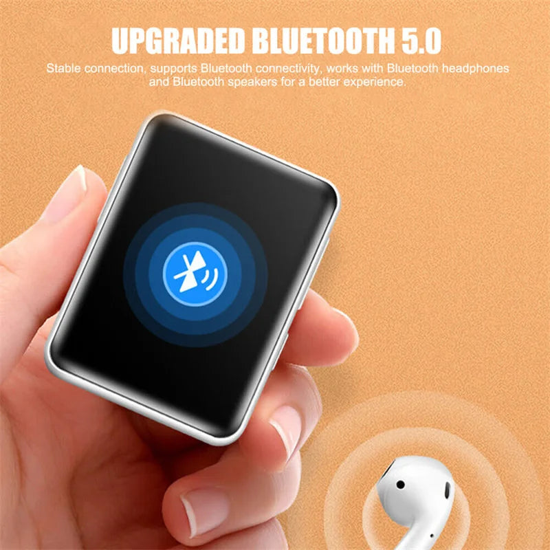 Reproductor MP3 portátil Bluetooth 5.0 con pantalla táctil y Radio FM