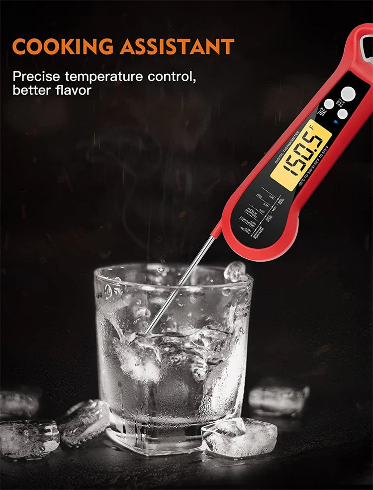 LMETJMA Termómetro digital para carne Termómetro para carne de lectura instantánea Digital con sonda Termómetro para alimentos para cocinar a la parrilla JT-124