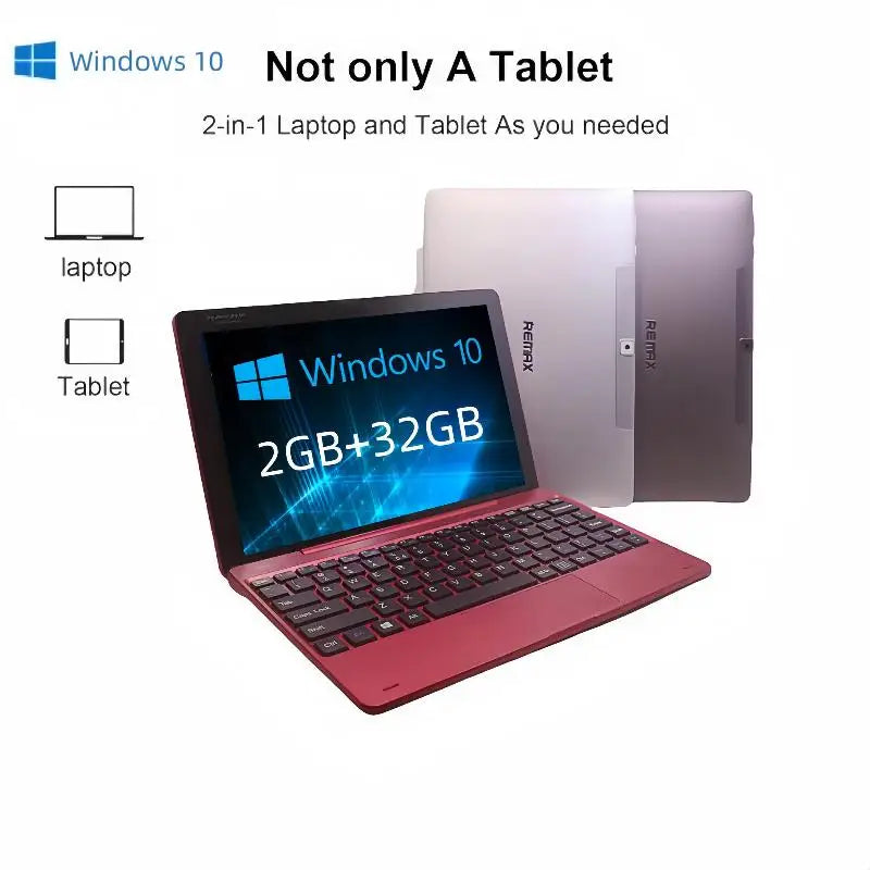 Tableta Remax-101 de 10.1 Pulgadas con Windows 10 de 64 Bits, CPU Intel Z8350, 2 GB de RAM DDR, 32 GB de ROM, Pantalla IPS de 1280 x 800 y Teclado Desmontable