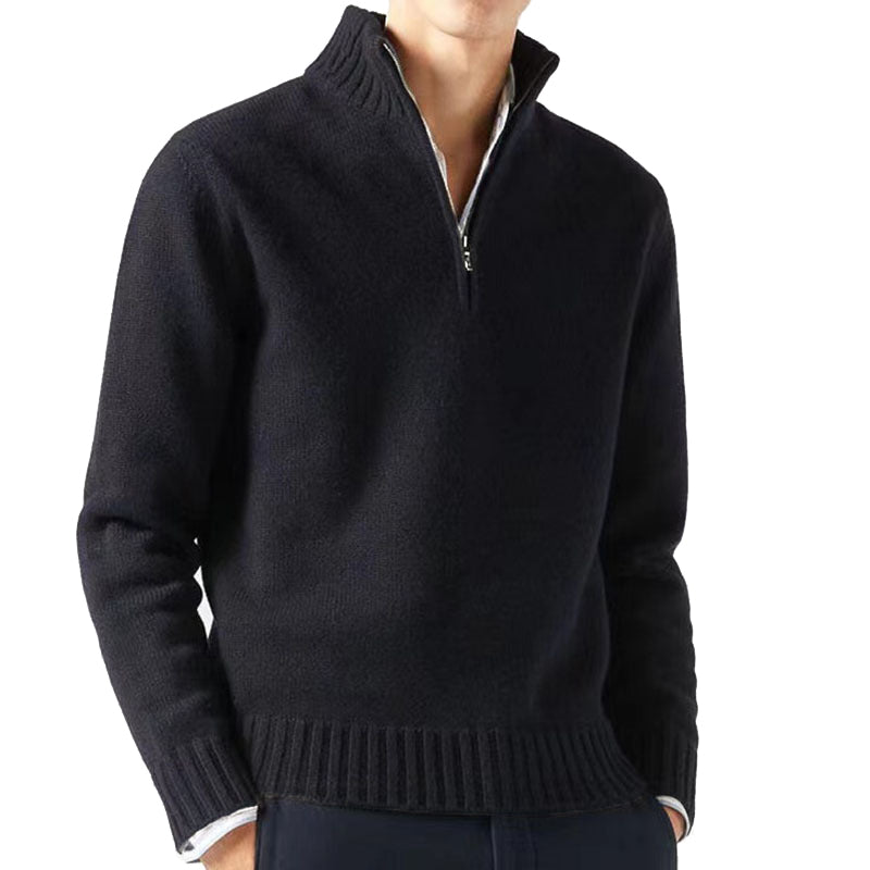 Otoño hombres suéteres de cuello alto prendas de punto jerseys Color sólido suéter de manga larga masculino Casual abrigos cálidos diarios