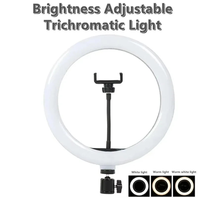 Anillo de luz para Selfie con brillo ajustable, lámpara LED de anillo para fotografía, grabación de vídeo por teléfono, transmisión en vivo, lámpara Led para Selfie
