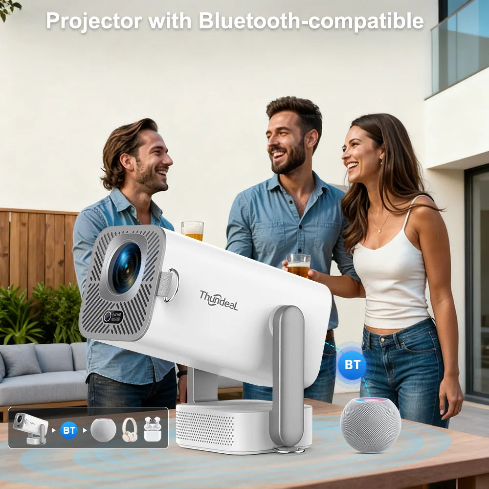 ThundeaL Nuevo Proyector 4K Full HD TD80 Pro Android WiFi 3D Home Theater TD80Pro Proyector Portátil Mini con Video 3D PK TD80W