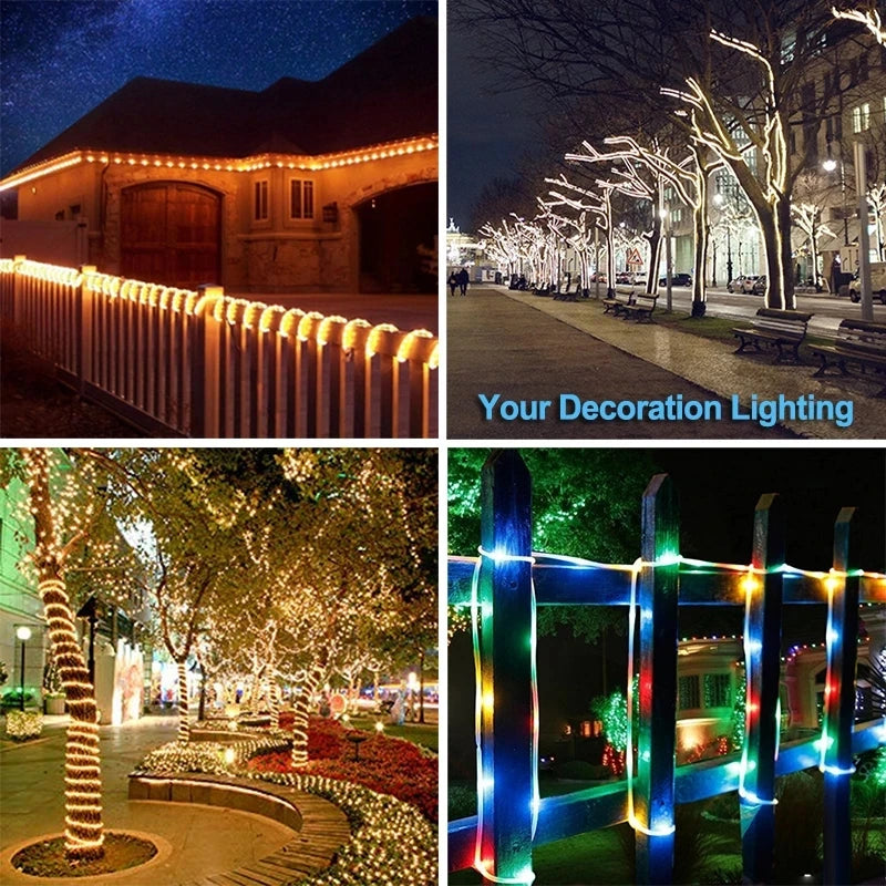 Guirnalda de Luces LED Solares para Jardín y Exterior 7-32M
