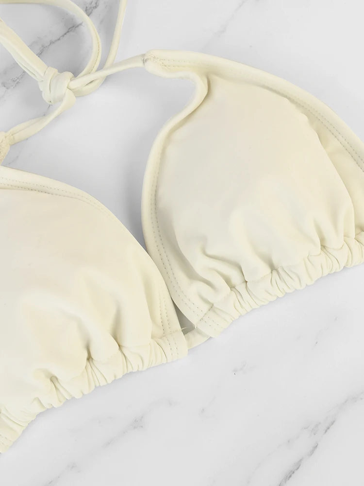 Traje de Baño de Dos Piezas para Mujer, Estilo Clásico de Verano 2026, Estilo Playero, Sexy, con Tirantes, Espalda Descubierta, Bikini