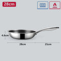Sartén antiadherente de 20 24 y 28cm, sartén de cocina de acero inoxidable, sartén híbrida sin PFOA, sartén de cocina apta para lavavajillas JT562