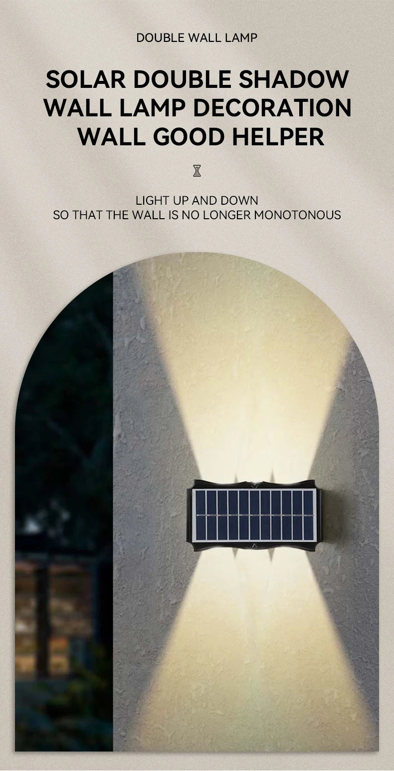 Lámpara Solar LED de Pared para Jardín - Impermeable con RGB