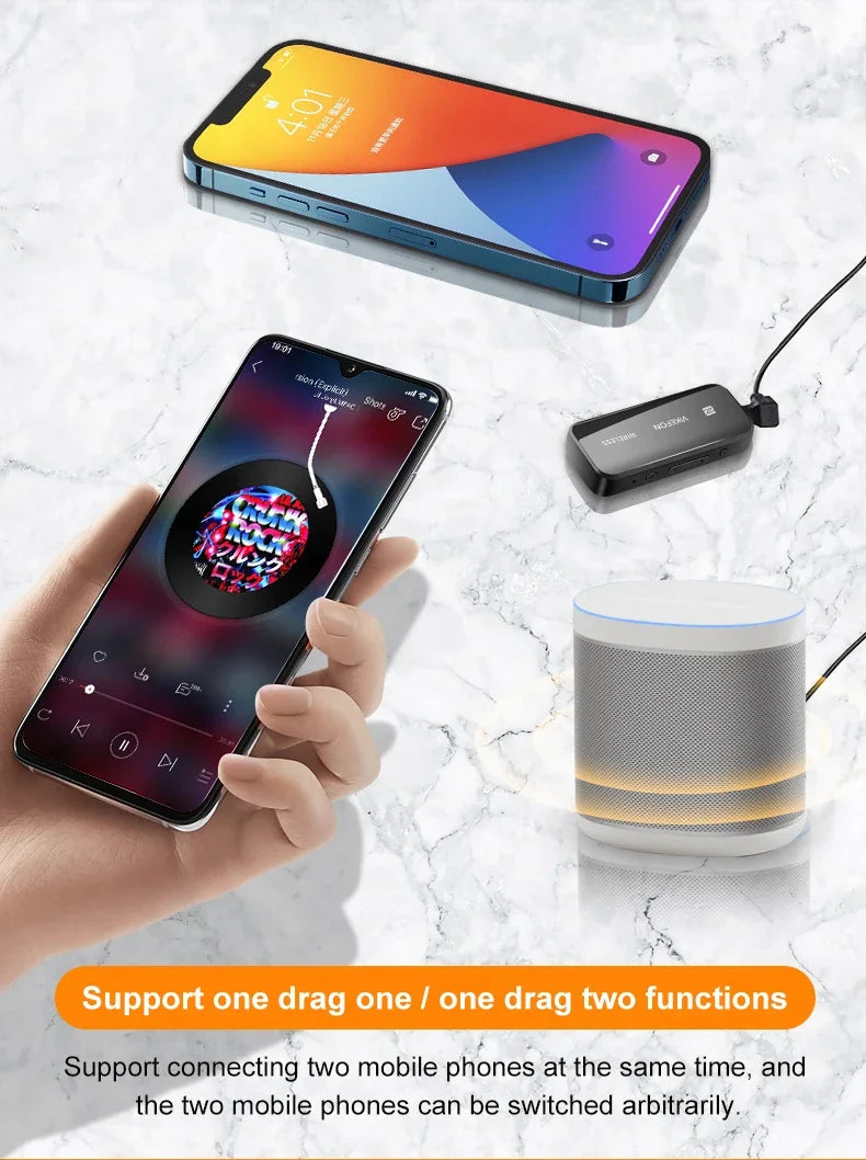 Receptor de Audio Bluetooth 5,0, adaptador auxiliar, Dongle inalámbrico, tarjeta NFC TF, conector de 3,5mm, manos libres para TV, PC, altavoz, Kit para coche