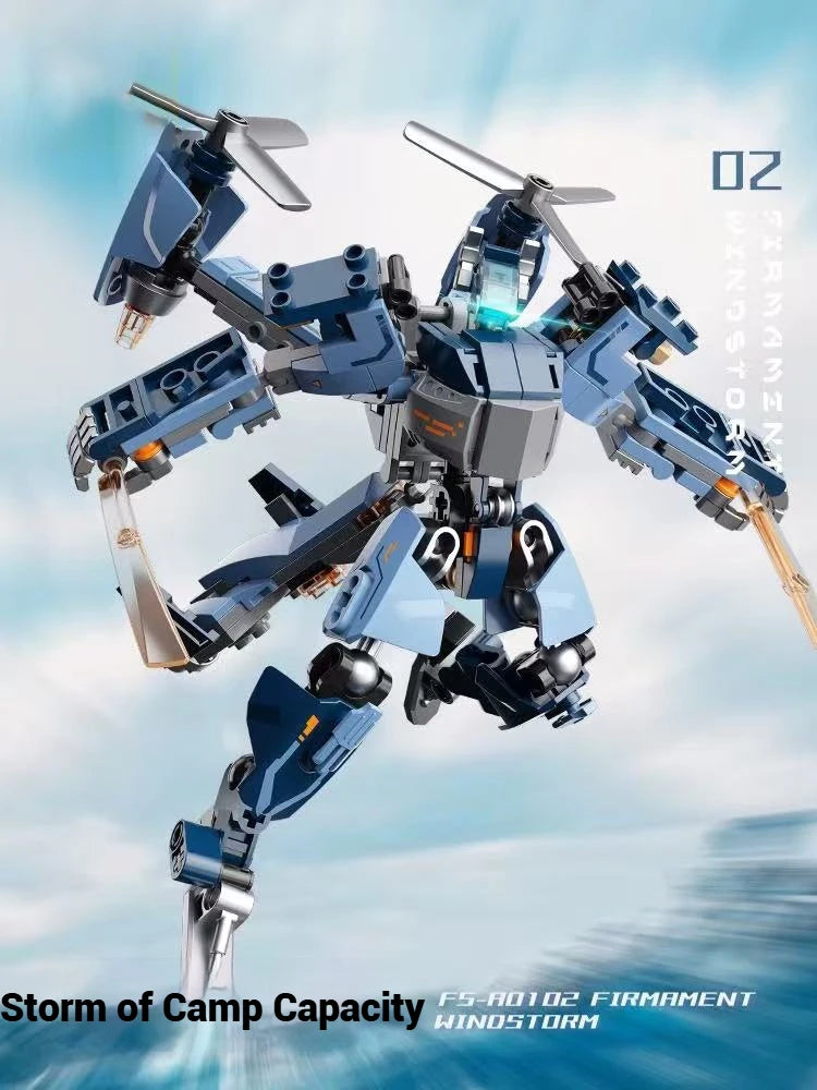 Robot transformador, decoración creativa para el hogar, modelo mecha, conjunto de bloques de construcción de juguete, juguete para regalo de cumpleaños para niños