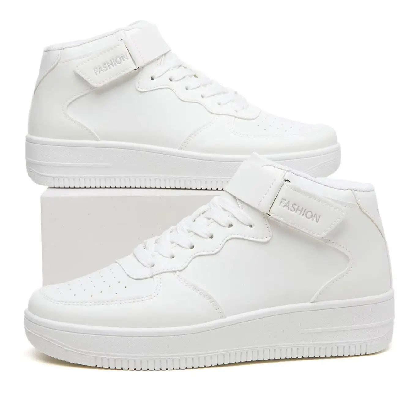 Zapatillas Deportivas Blancas de Plataforma con Cordones para Hombre y Mujer, Calzado Casual Transpirable para Caminar, Estilo Urbano
