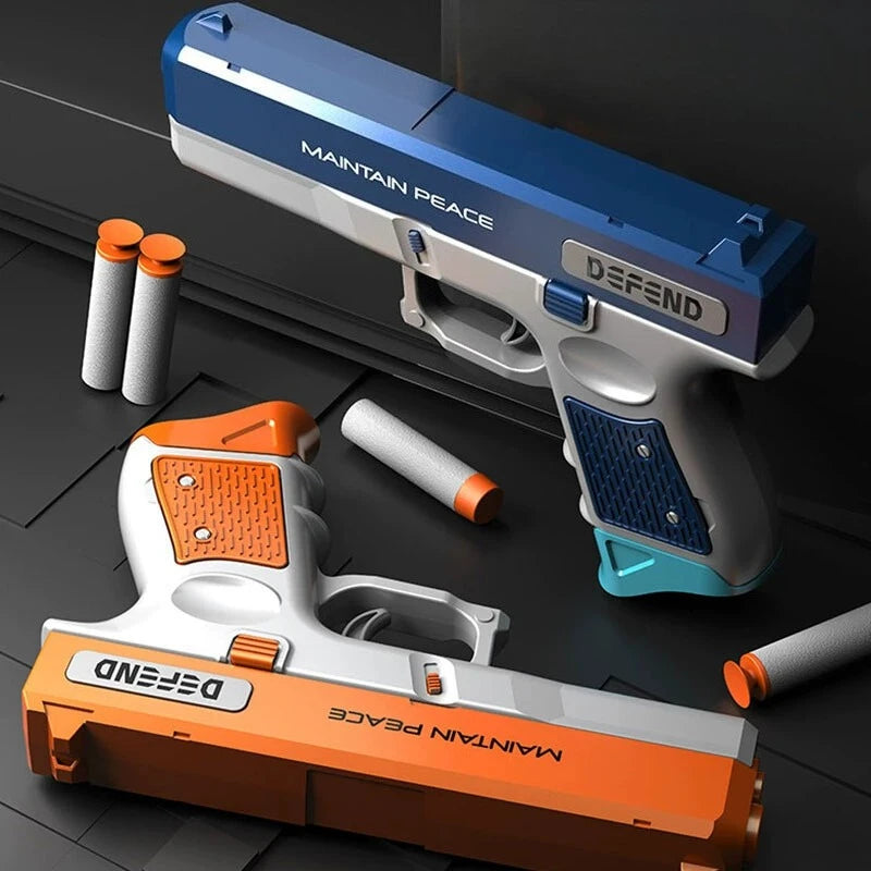 Lanzador de Dardos Suaves, Pistola de Juguete Realista, Pistola Manual de Dardos de Espuma, Juguete Interactivo de Tiro en Interiores con 8 Dardos Suaves