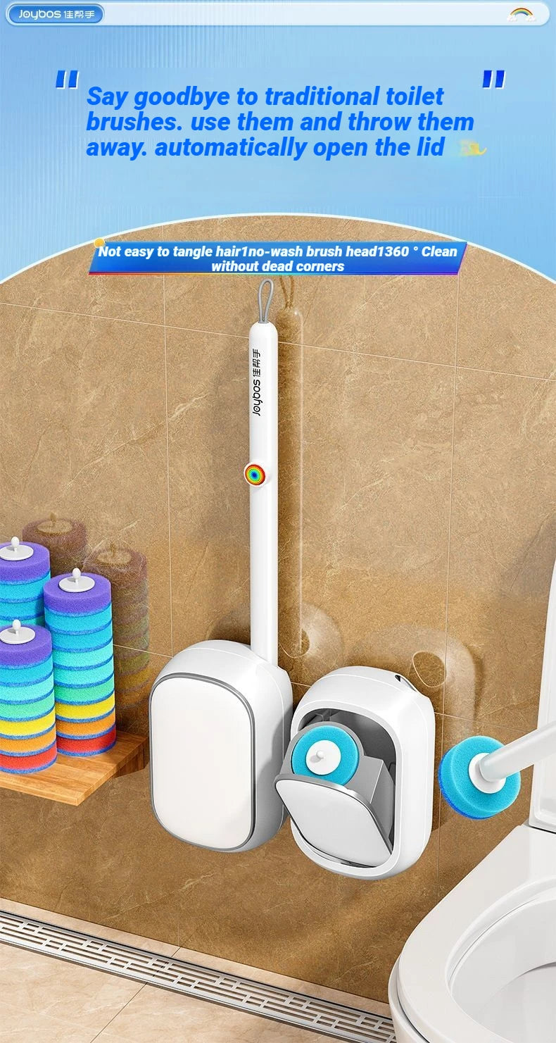 Cepillo de inodoro desechable JOYBOS con montaje en pared y mango de 43 cm