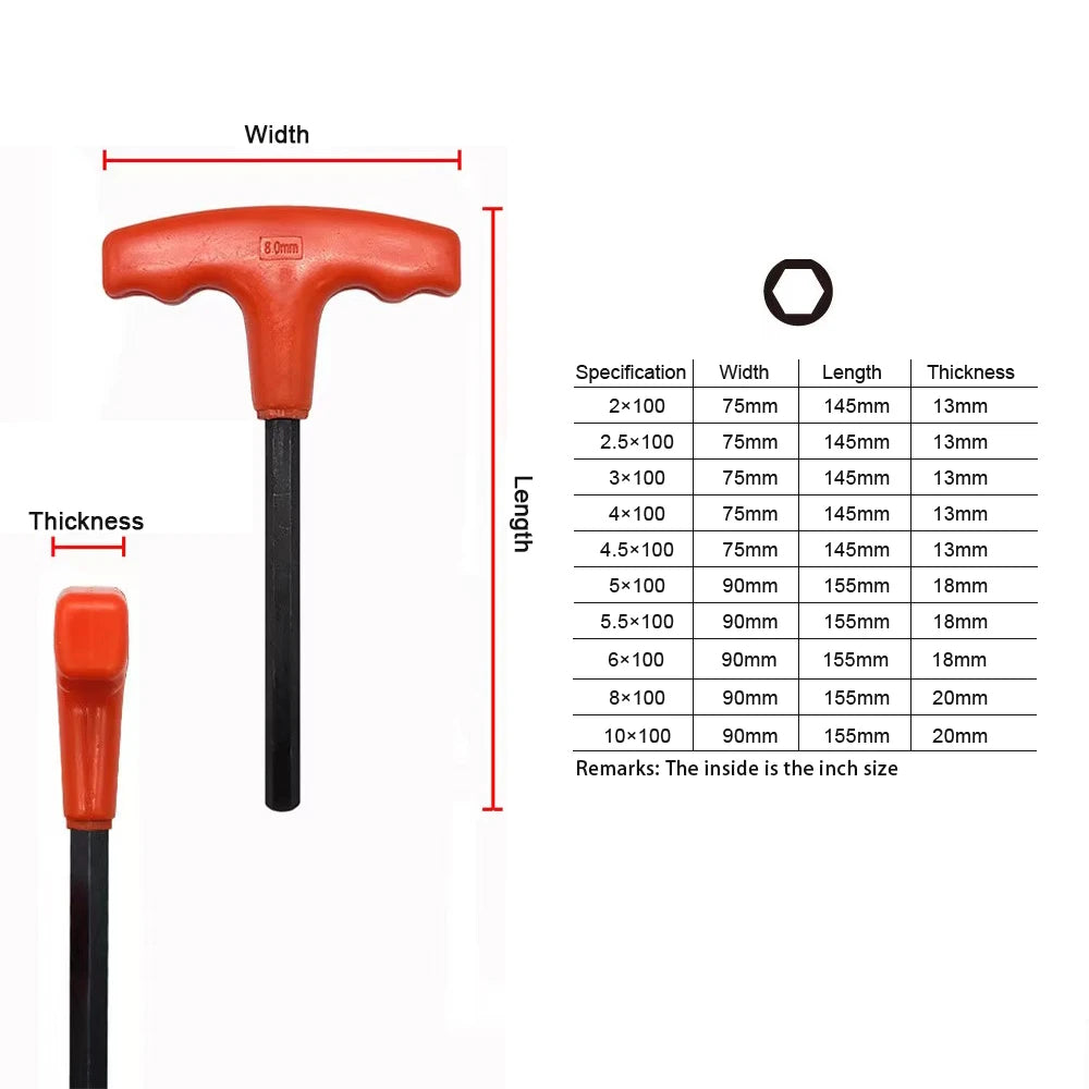 Juego de 10 llaves Allen con mango en T métricas, SAE o Torx con soporte