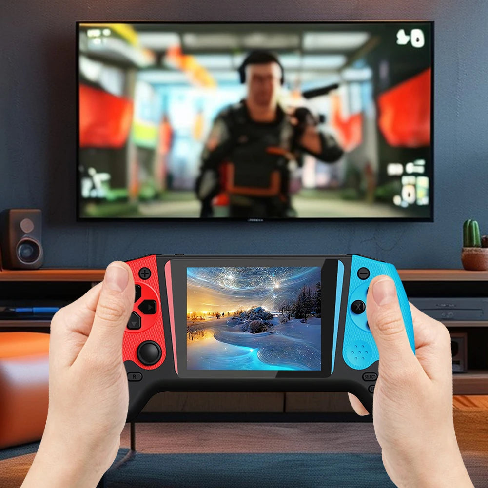 Consola de juegos con pantalla LCD de 3,5 pulgadas, 500 juegos integrados, consola de juegos portátil con conexión a TV, 1200mAh para niños y adultos, para un solo jugador