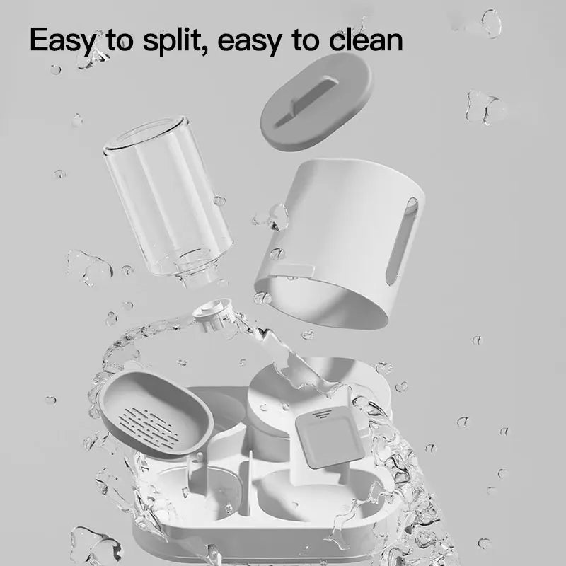 Dispensador y comedero automático de agua para gatos con relleno por gravedad, diseño de una sola pieza de gran capacidad a prueba de derrames, 1 paquete