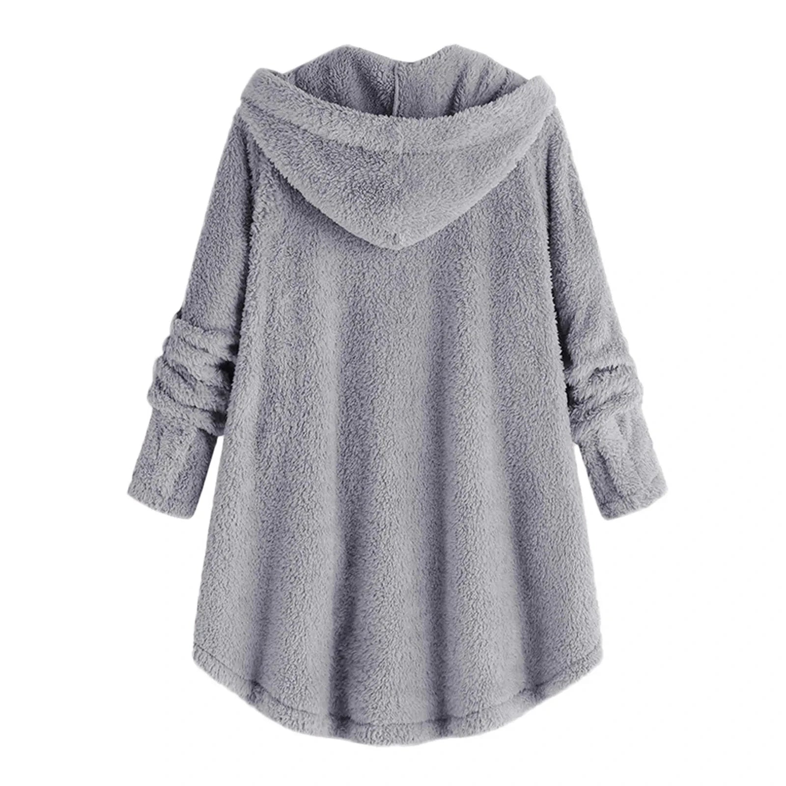 Otoño Invierno mujer abrigo cálido oso de peluche abrigo chaqueta de lana mujer abrigo de felpa chaqueta con capucha abrigos de mujer chaqueta de Color sólido