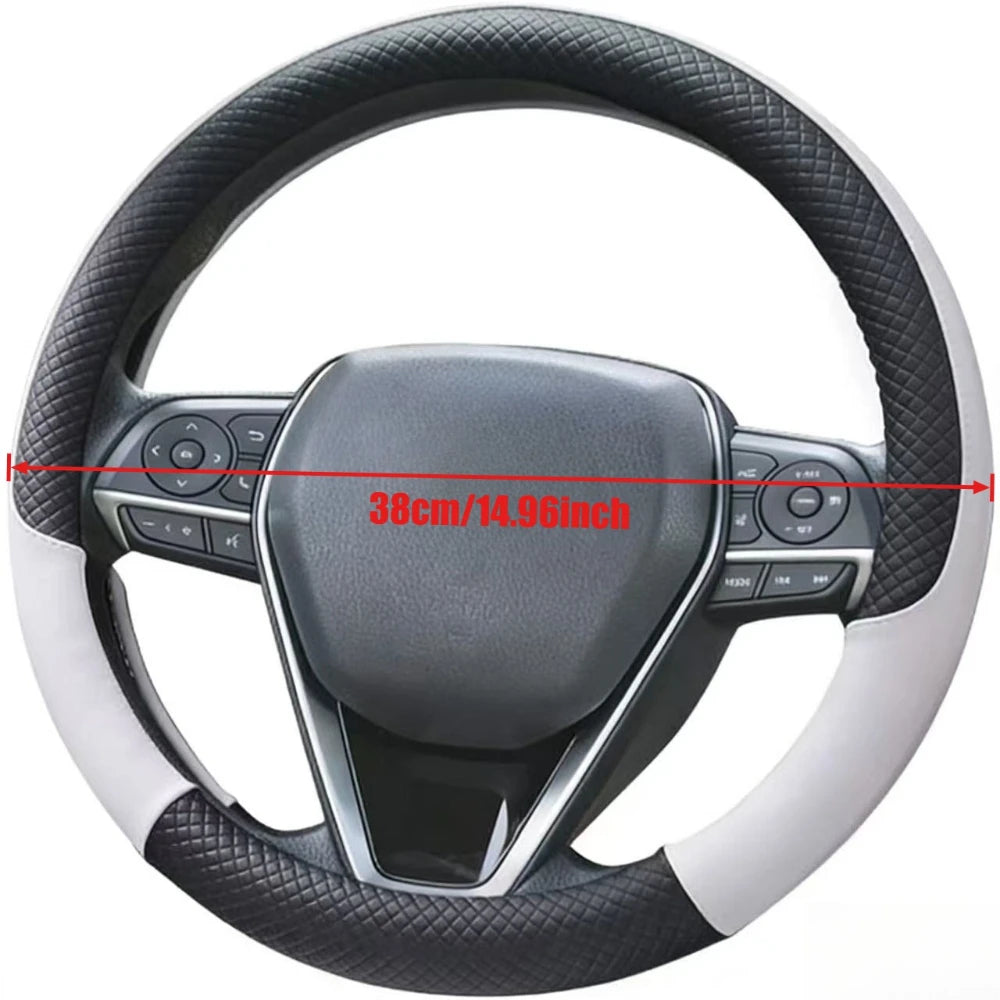 Funda de Volante de Coche Antideslizante y Duradera, de Microfibra, Universal para Coche, Camioneta, SUV, Furgoneta, 38cm