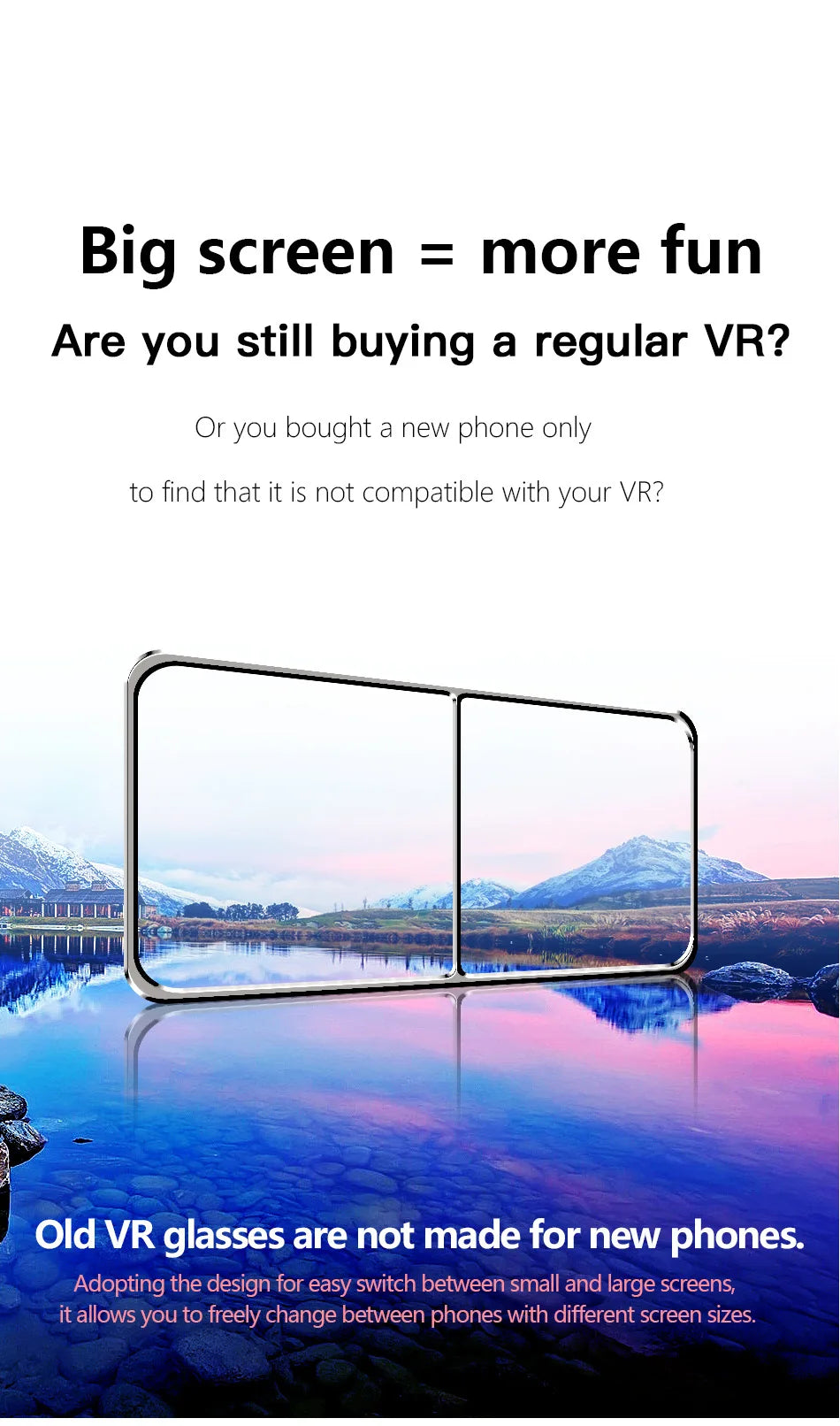VRG Pro 3D gafas de realidad Virtual VR dispositivos auriculares Viar gafas lentes de casco inteligentes para teléfonos inteligentes visor dispositivos móviles