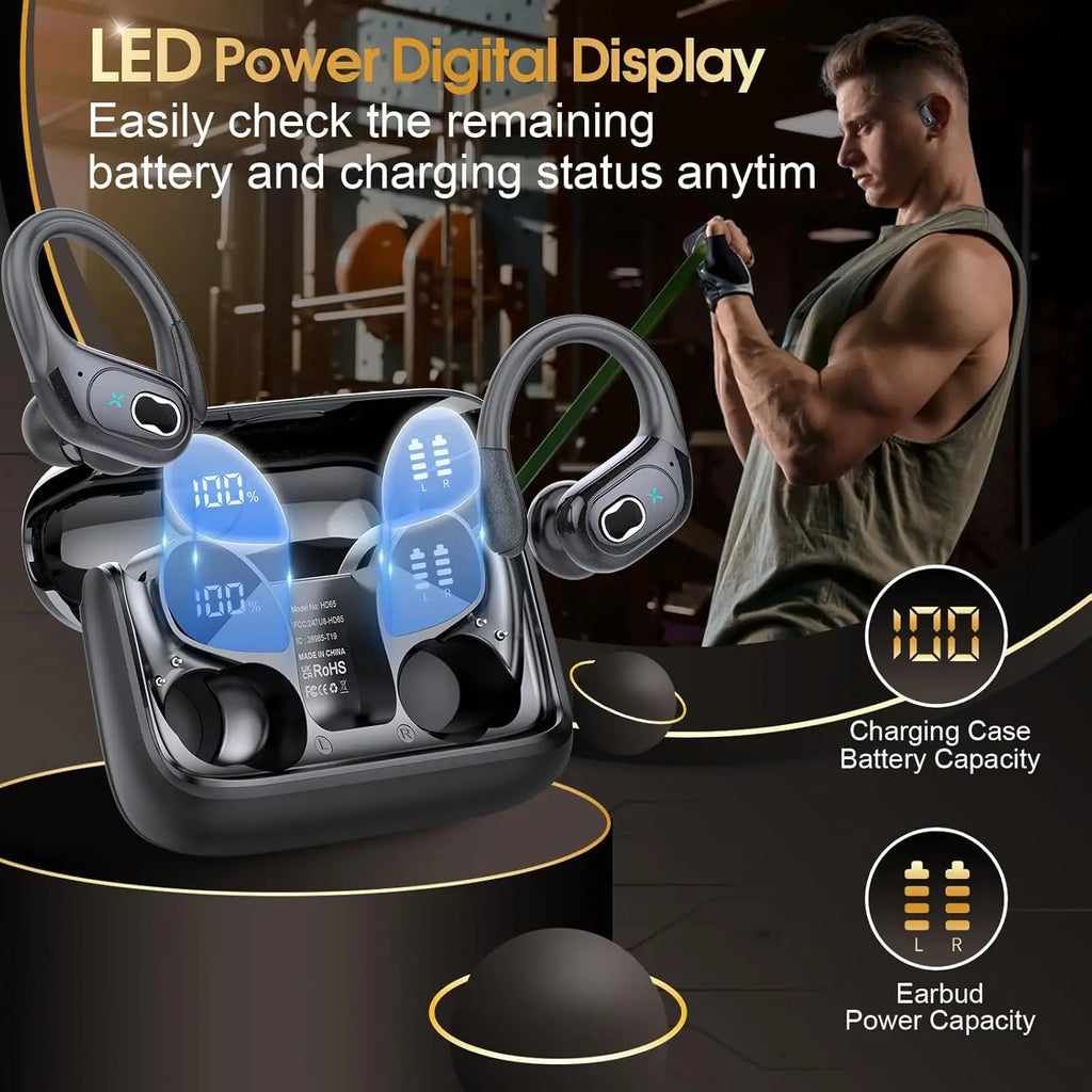 Auriculares TWS Bluetooth 5.4 Deportivos Impermeables 75hs
