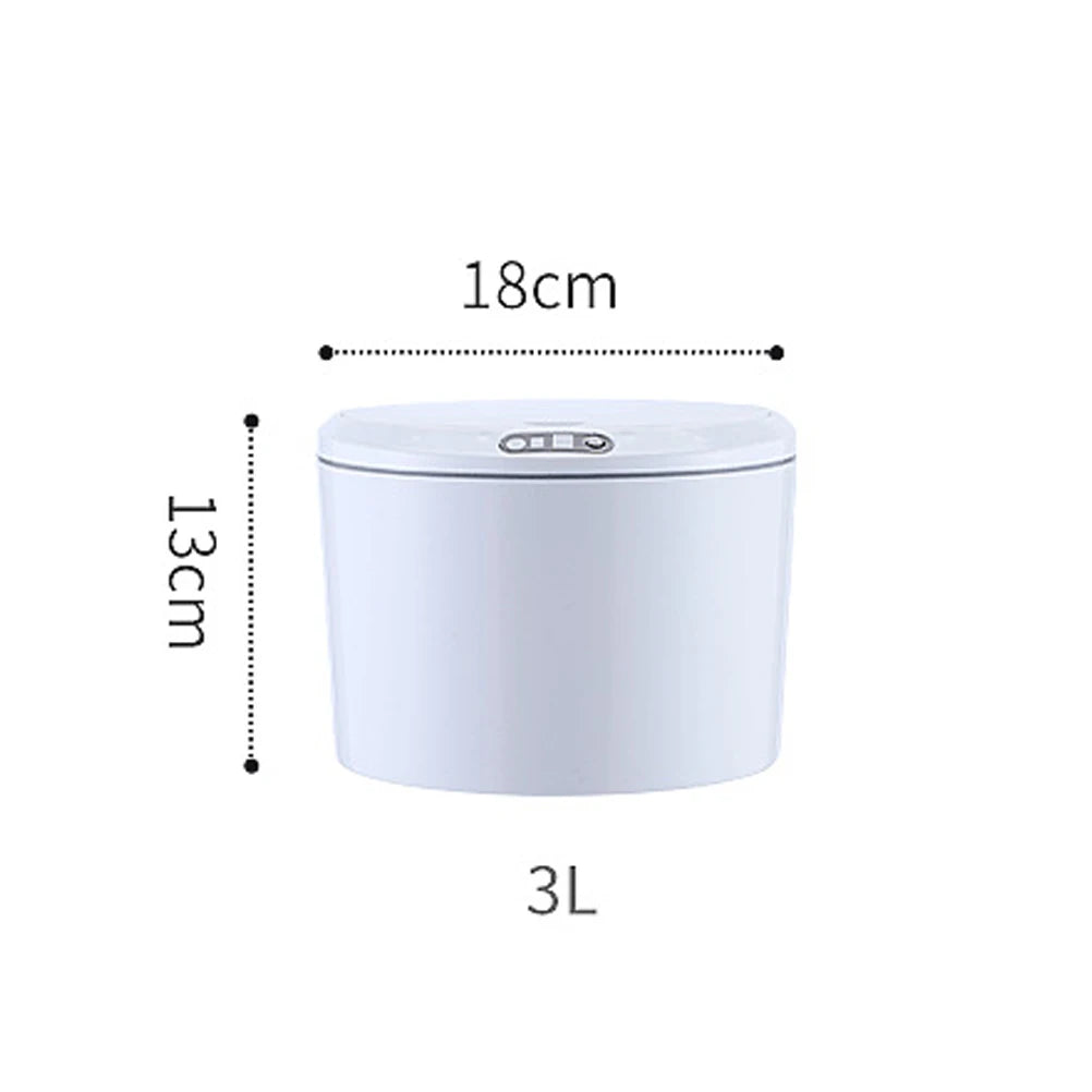Cubo de Basura con Sensor para Escritorio, Funciona con Batería, Mini Cubo de Basura Automático con Tapa para Escritorio y Vehículo, 3L