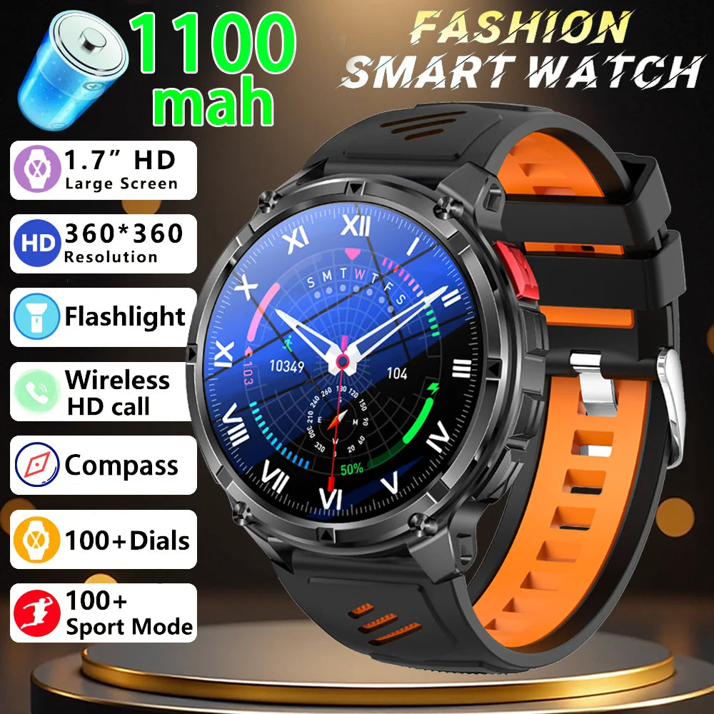 Reloj Inteligente HT33 con Linterna LED, Batería 1100mAh y Llamadas Bluetooth