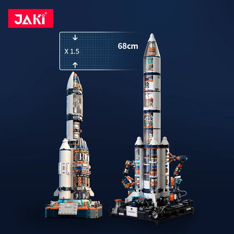 Serie de exploración espacial JAKI, modelo de ensamblaje de bloques de construcción de módulo de núcleo de súper cohete avanzado Dawn, juguete de regalo de cumpleaños para niño