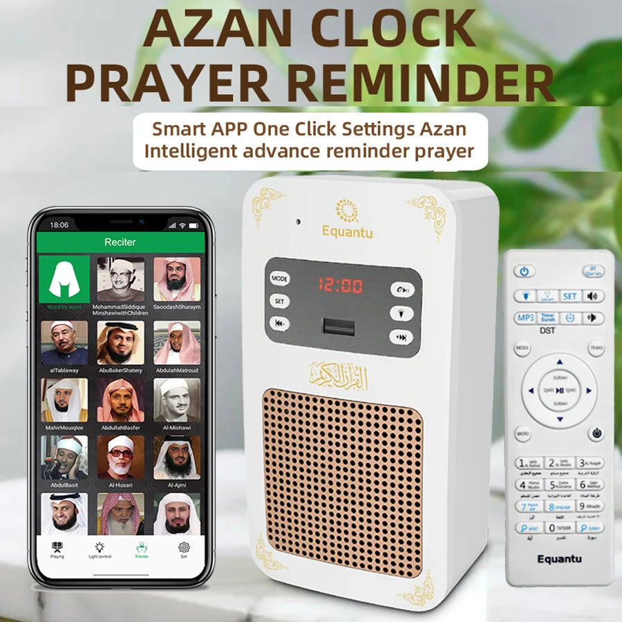Altavoz Islámico Bluetooth con Corán, Azan y Luz Nocturna