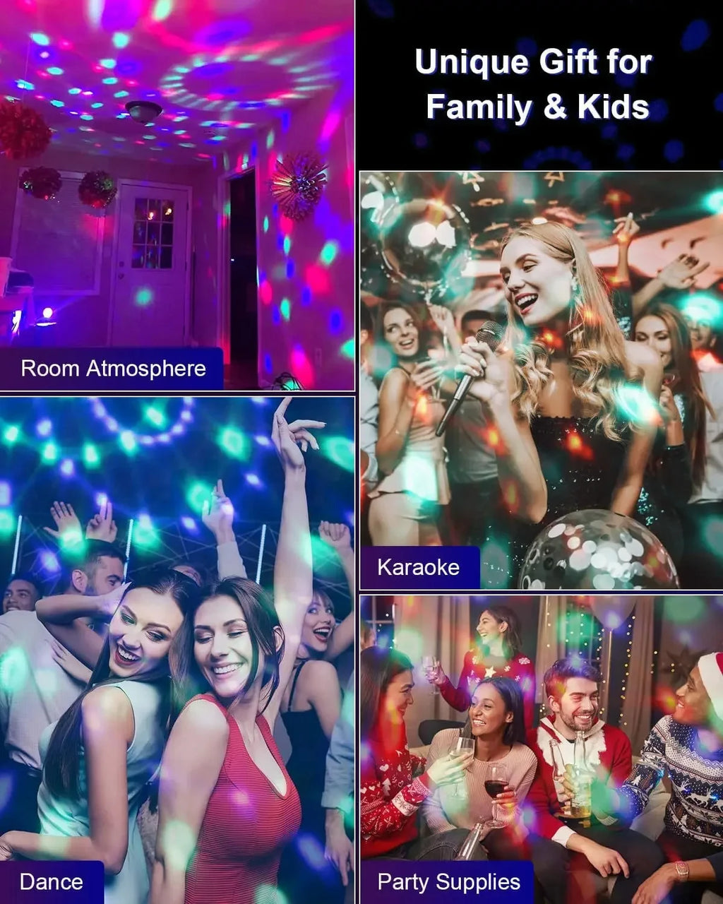 Luz LED Estroboscópica RGB con Control Remoto para Fiestas