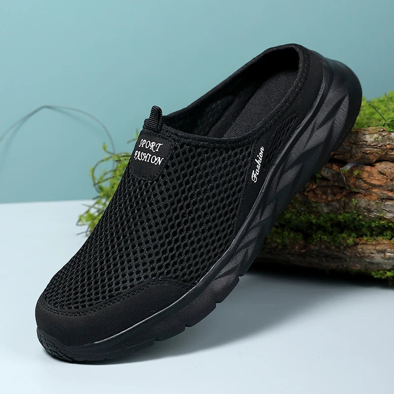 YRZL Zapatos Casuales Hombres Verano Medio Zapatos Zapatillas Diapositivas Slip on Zapatos Hombres Malla Transpirable Suave Cómodo Zapatillas para Hombres