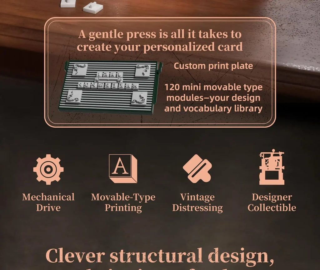 Juego de Bloques de Construcción JAKI Retro con Diseño de Prensa de Impresión, Simulación de Prensa de Impresión, Decoración para el Hogar, Juguete de Ensamblaje DIY, Regalo de Cumpleaños