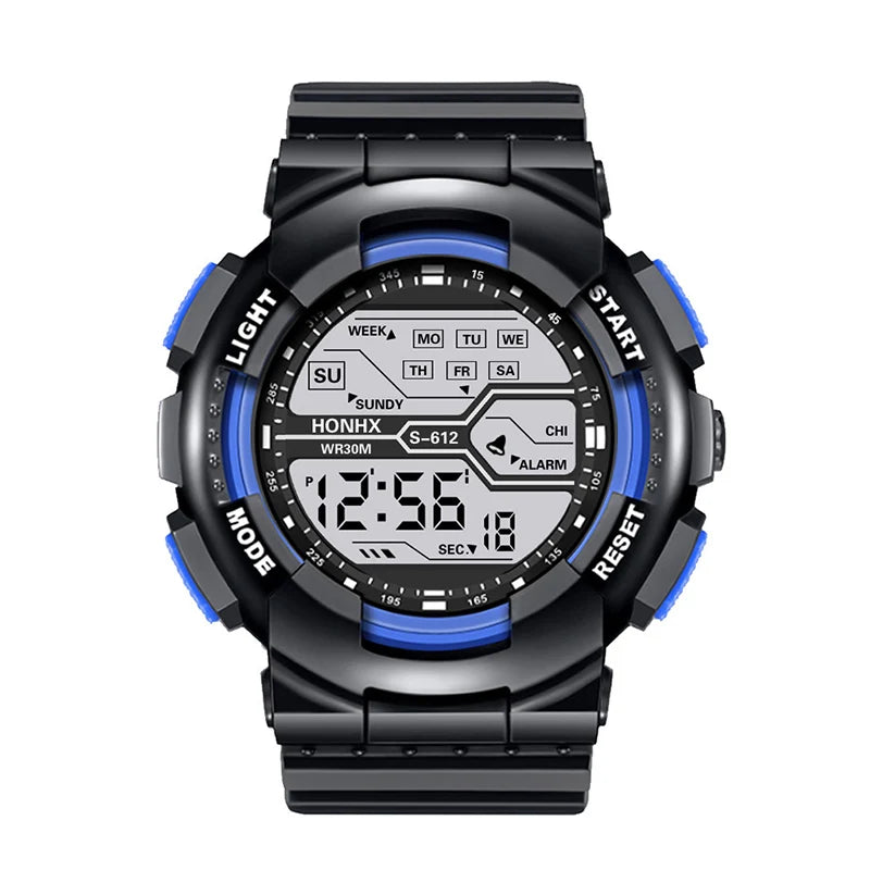Reloj deportivo al aire libre para Hombre, multifunción, pantalla grande LED, electrónico, resistente al agua, luminoso, militar, Digital, Relojes de pulsera para Hombre