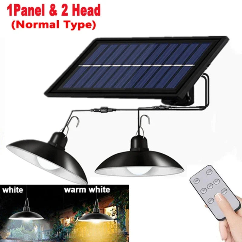 Lámpara Solar LED Colgante Doble para Exteriores