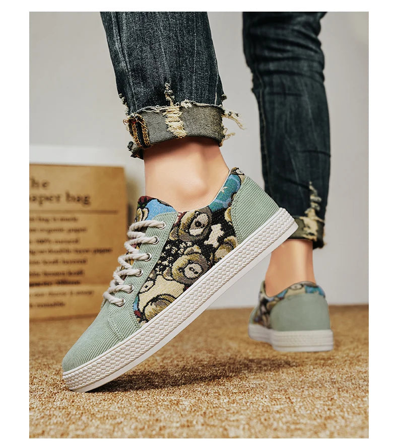 Zapatos informales de tela para hombre, zapatos para caminar al aire libre, ligeros y transpirables, para primavera y verano, zapatos planos cómodos y a la moda para jóvenes