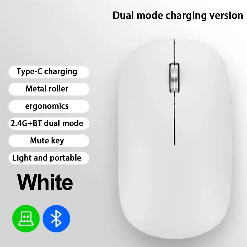 Ratón Inalámbrico Bluetooth Lenovo 2.4G de Modo Dual con Carga Tipo-C, Silencioso, Ergonómico, Portátil, para Oficina, Juegos y Uso Universal