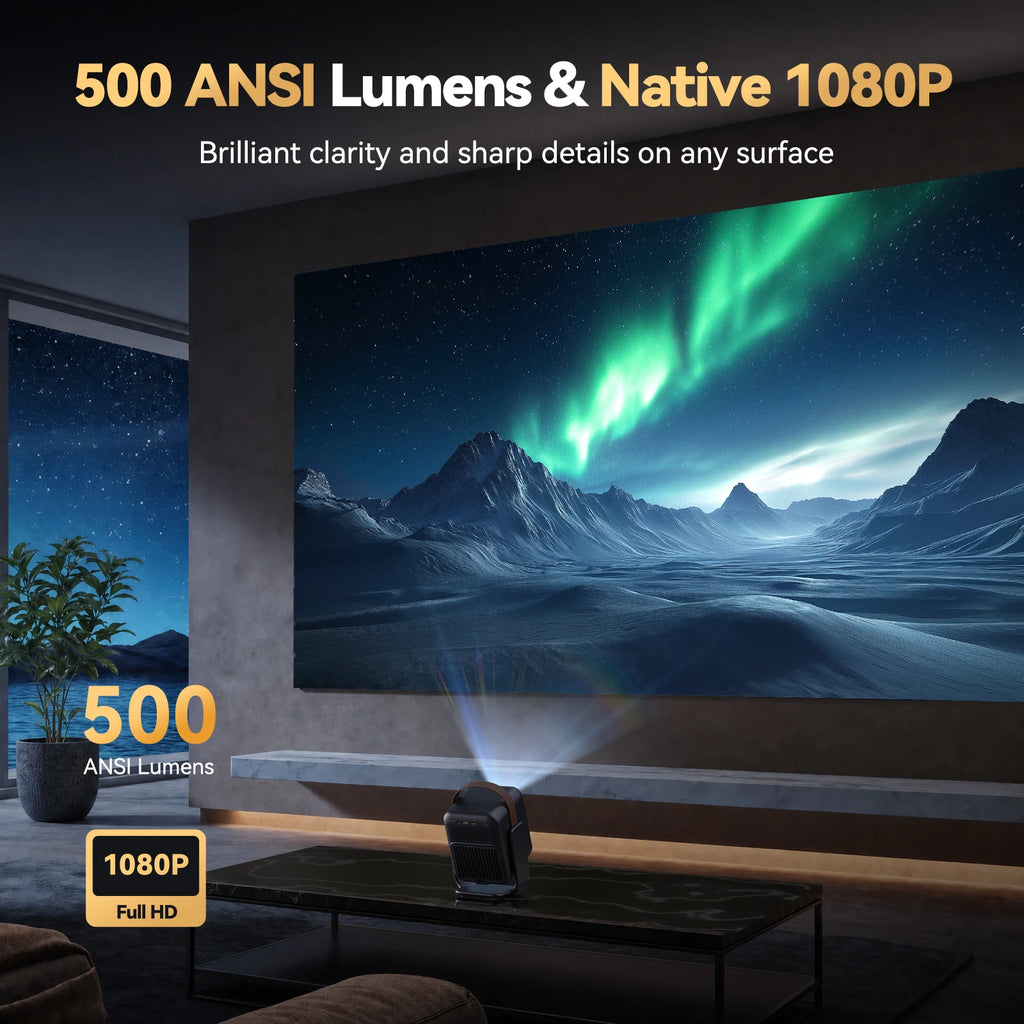 Proyector portátil Wanbo Togo Pro, 500 ANSI, 1080P, Google TV, batería 3,5h