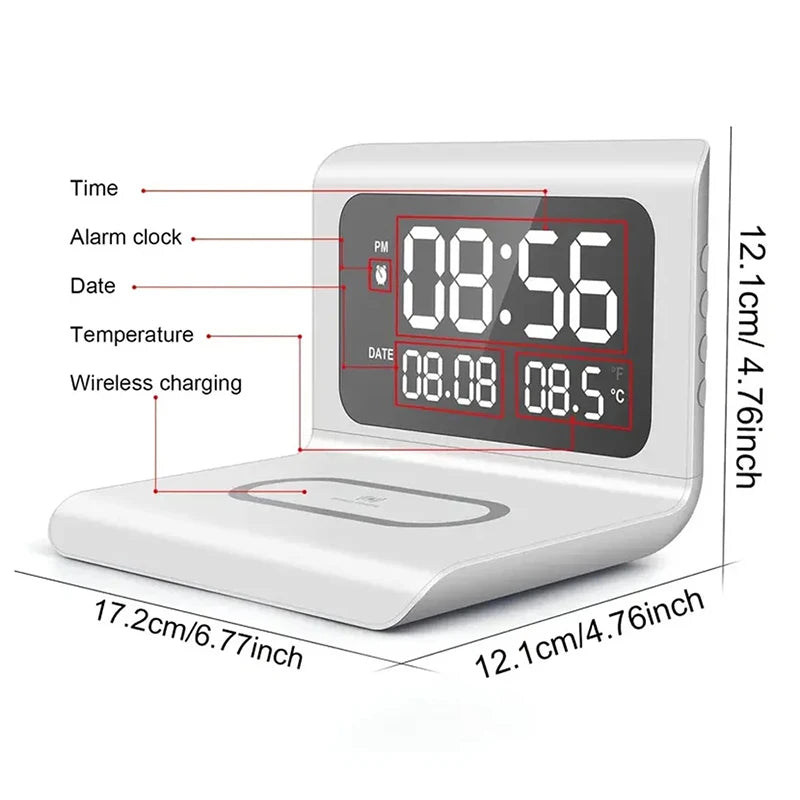 Reloj Despertador Lenovo 3 en 1 con Cargador Inalámbrico
