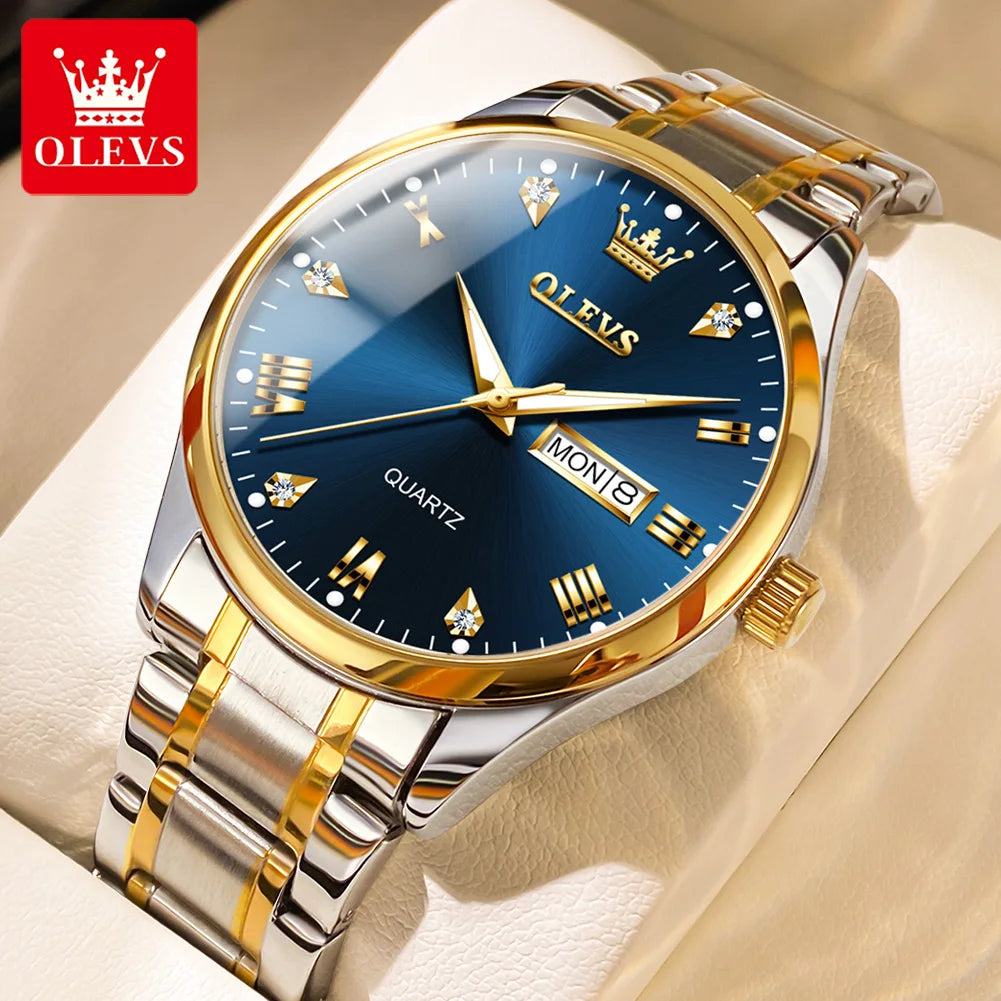 Reloj de Cuarzo OLEVS para Hombre Acero Inoxidable Luminoso