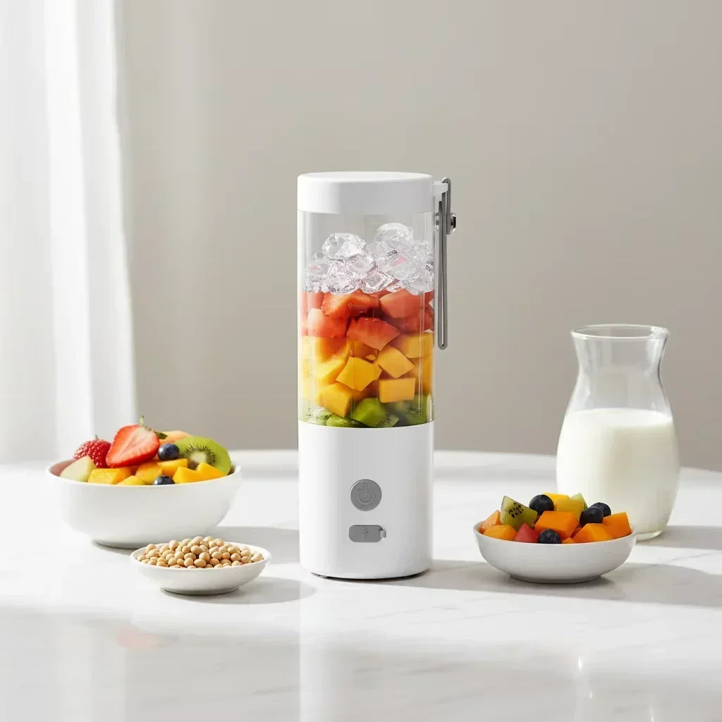Mini Licuadora Portátil 450ml USB con 6 Cuchillas de Acero