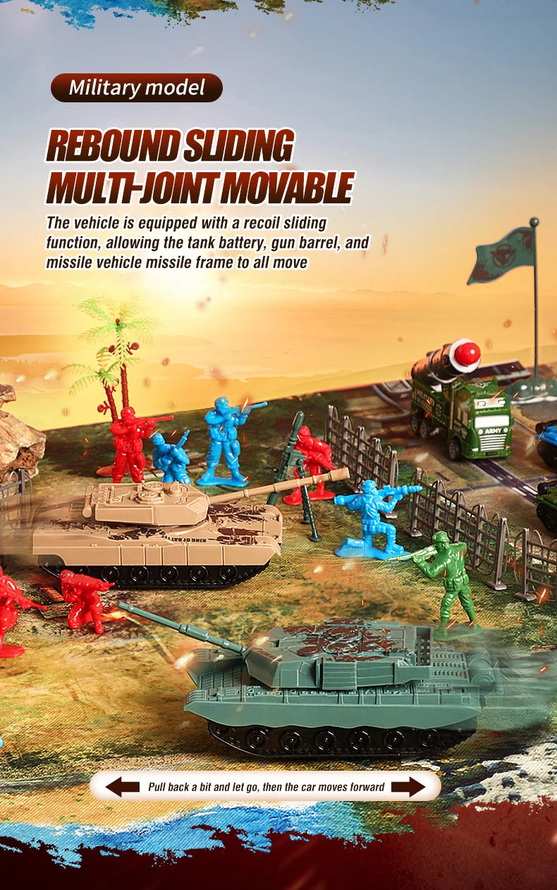 Set de Juguetes Militares con Soldados y Tanques para Niños